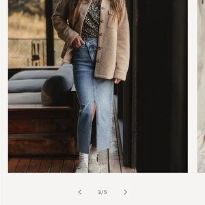 Denim Midi Skirt in Medium Wash